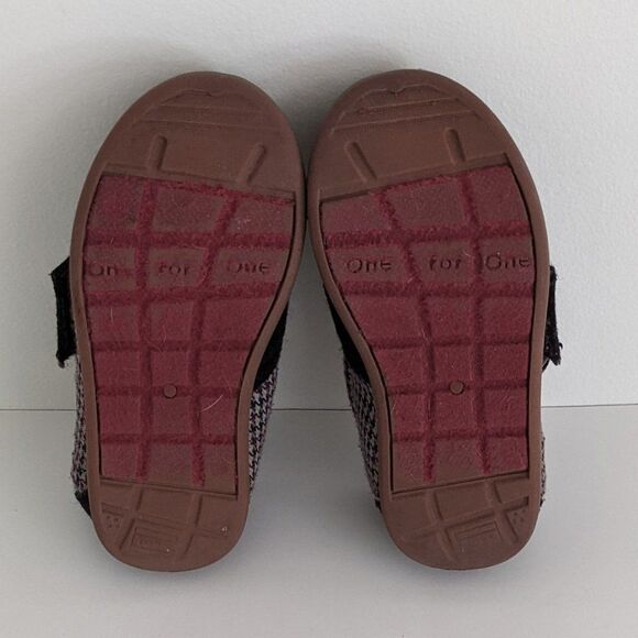 Toms Classic Alpargata Black Pink Herringbone Shoes Toddler Girl 6 - Picture 9 of 9